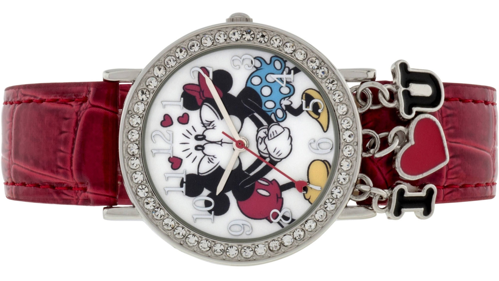 Disney Mickey and Minnie Kissing plus I Love You Charm - MCK1268