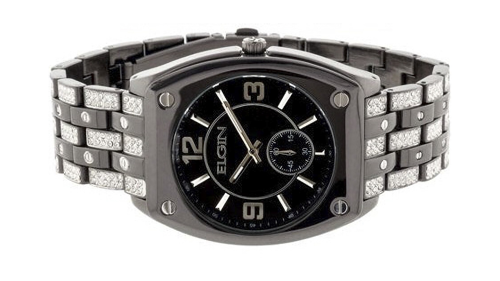 Elgin Mens Bracelet Watch With Matching Bracelet. Men Elgin Luxury Two Tone Lab Diamond | Mercari main image 3