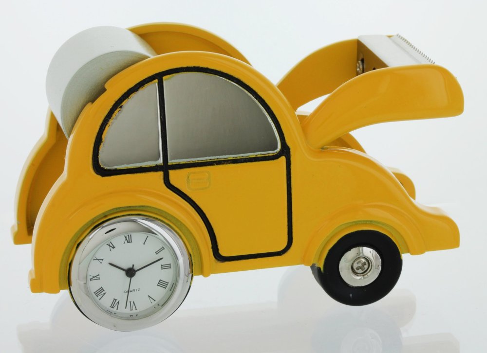 Model: Car Shaped Miniature Desk Clock Tape Dispenser
