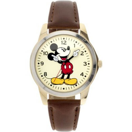 Model: Disney Classic Mickey Mouse Pointing Hands Watch with Brown Strap