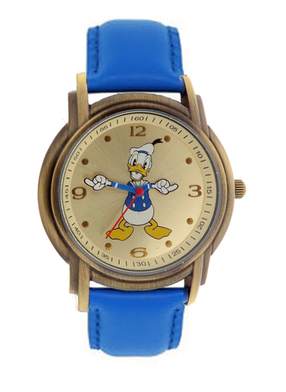 Model: Disney Donald Duck Unisex Gold Tone & Leather Classic Moving Hands Watch