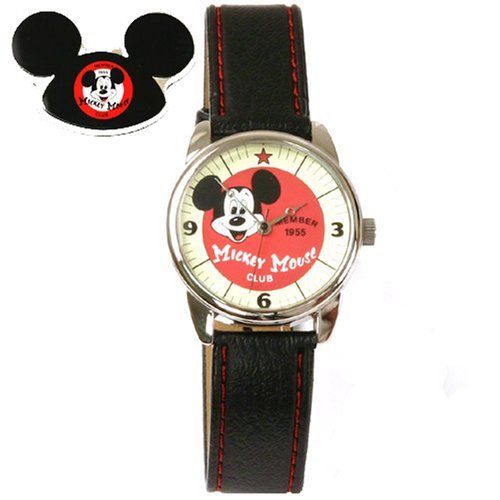 Model: Disney Mickey Mouse Club Collectible Watch with Leather Strap and Special Packaging