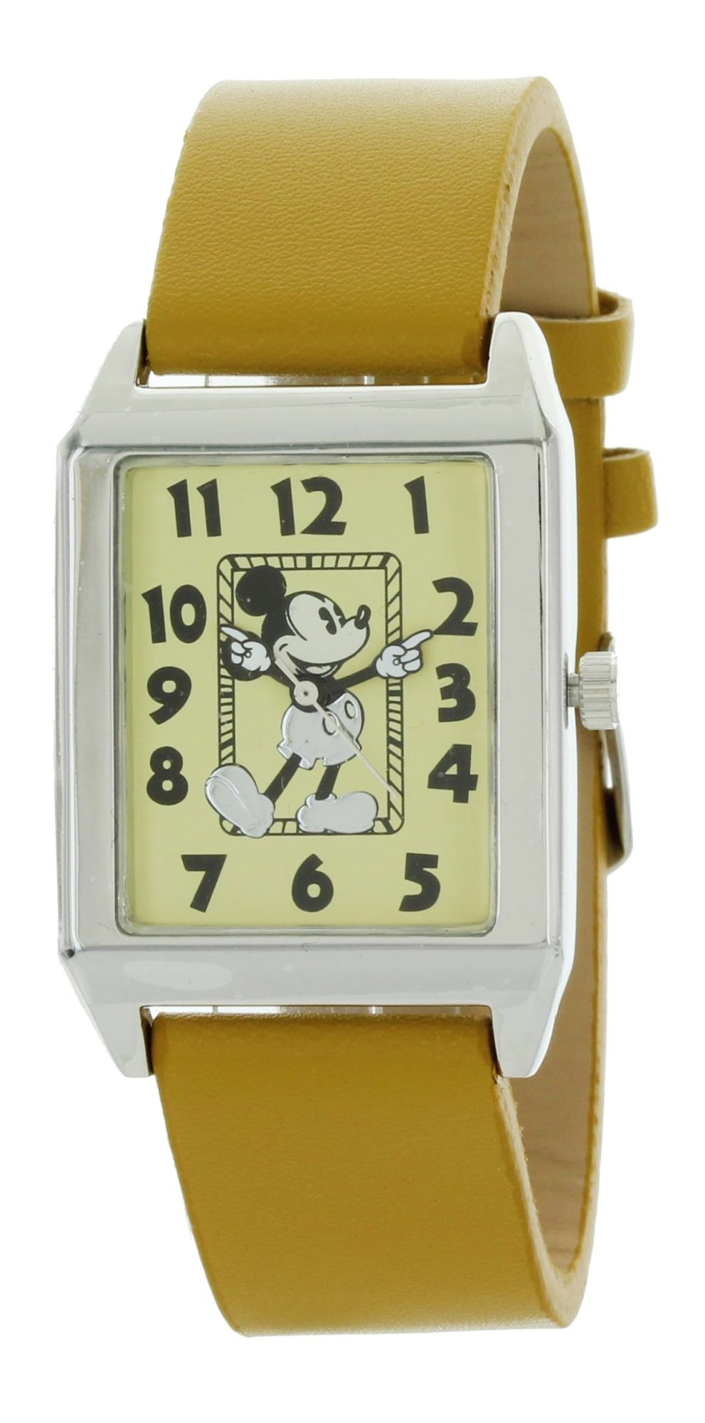 Model: Disney Mickey Mouse Rectangle Watch with Leather Band