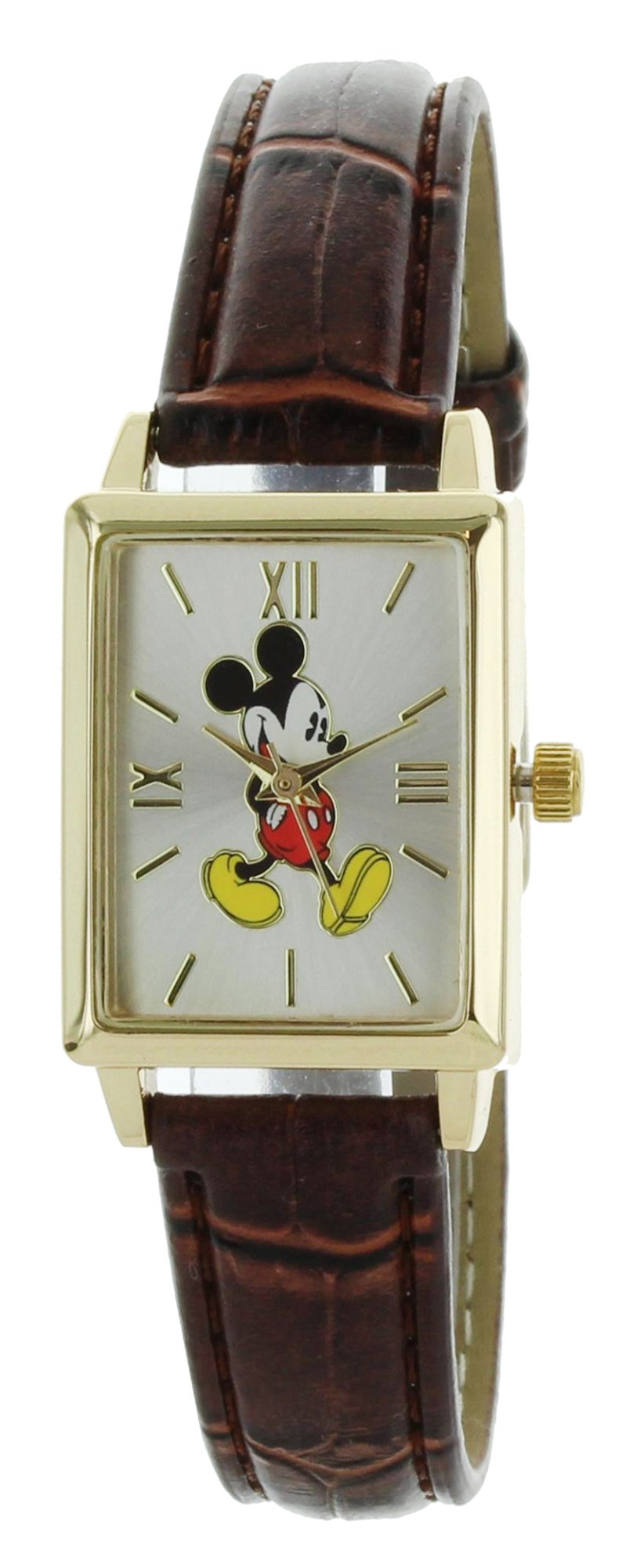 Model: Disney Mickey Mouse Rectangle Watch with Petit Leather Band