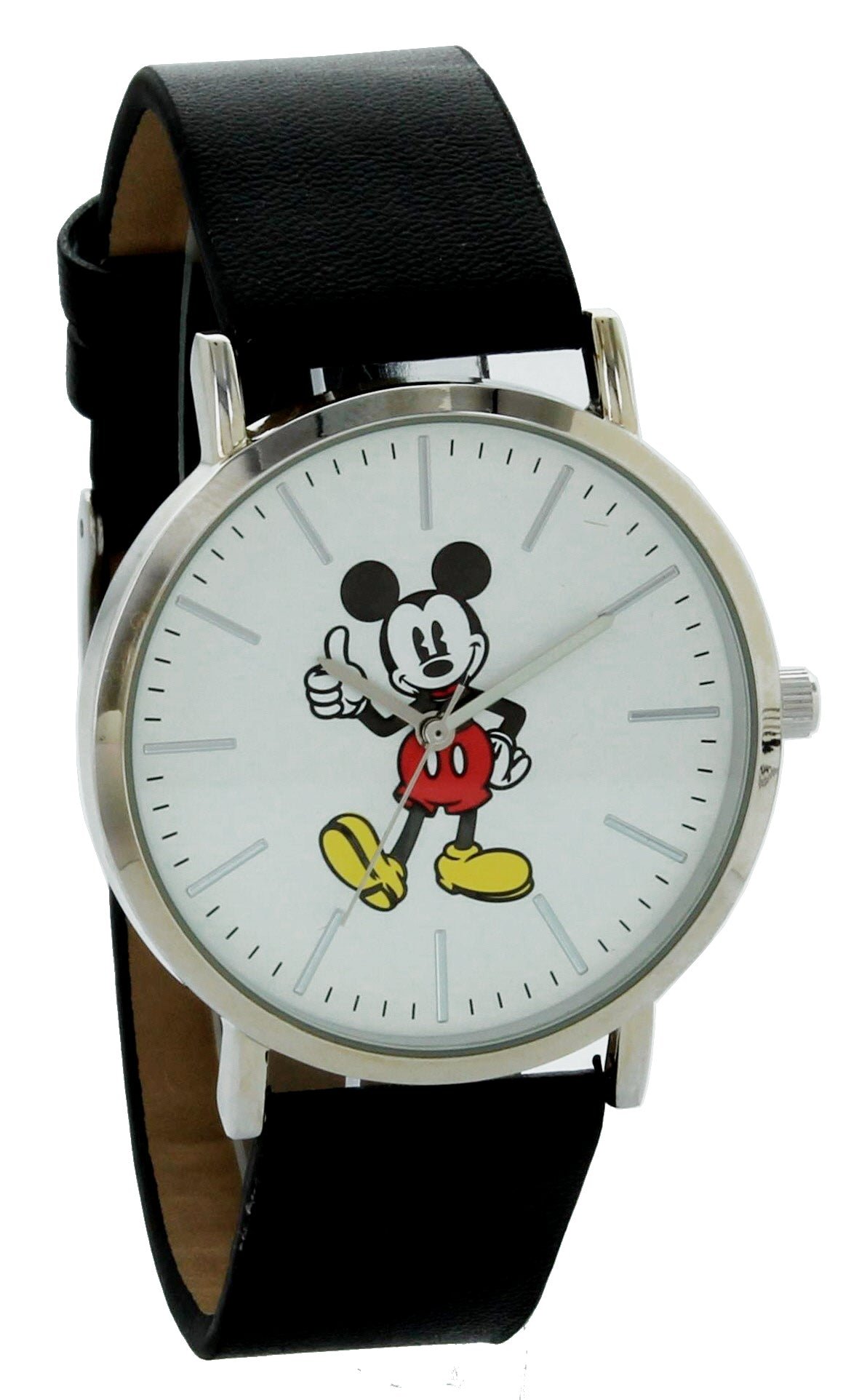 Model: Disney Mickey Mouse Watch with Silver Case and Black Band