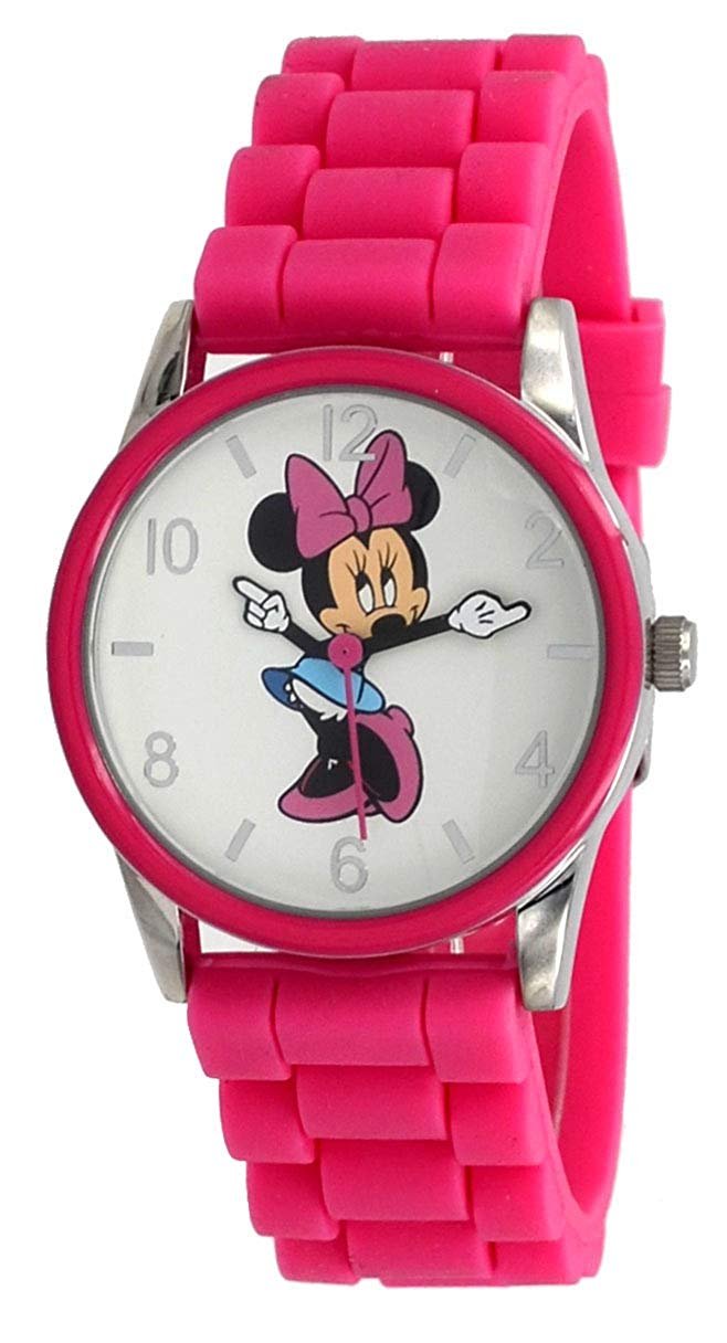 Model: Disney Minnie Mouse Moving Hands Watch in Pink Resin