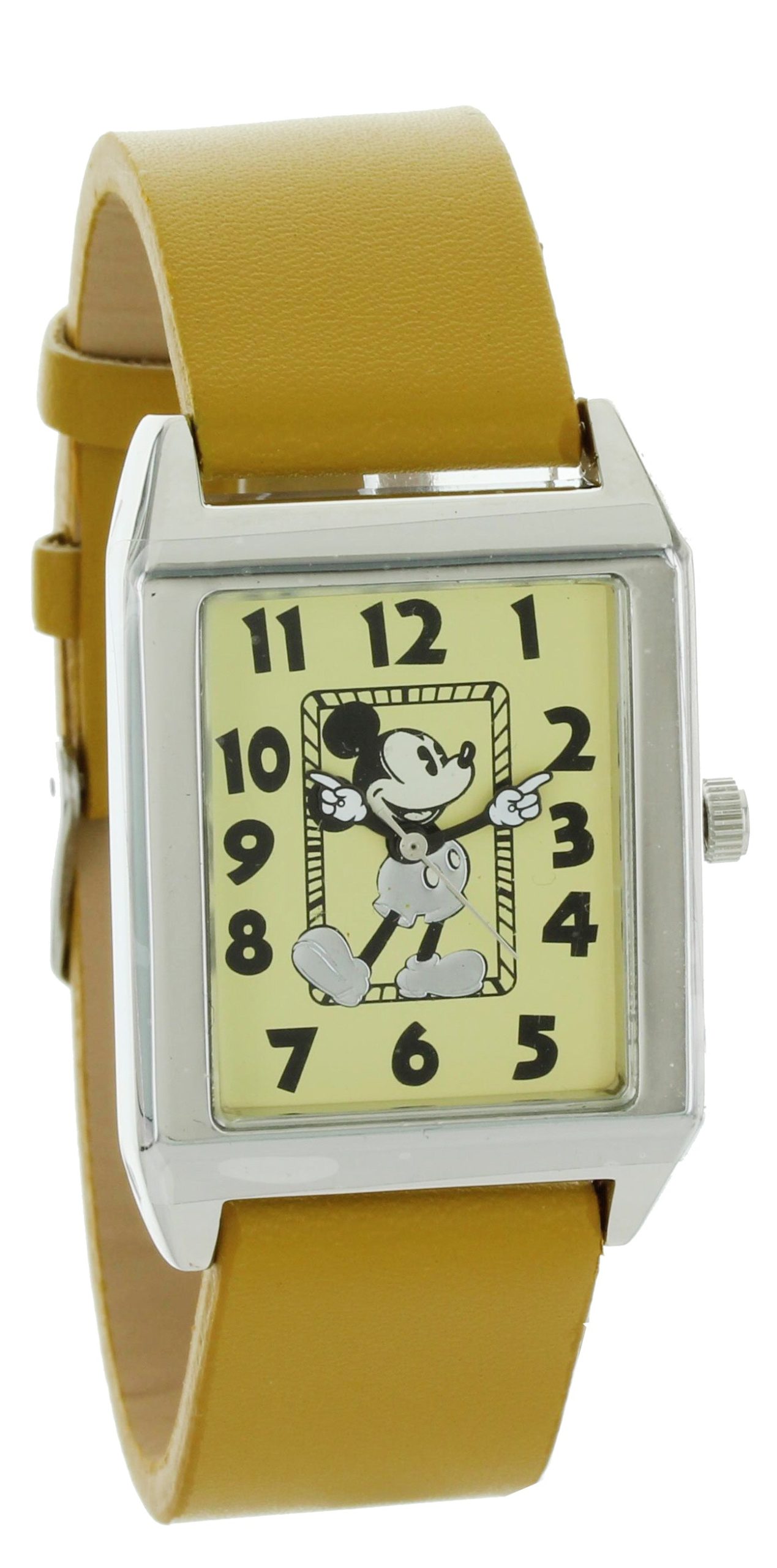 Model: Disney Mickey Mouse Rectangle Watch with Leather Band