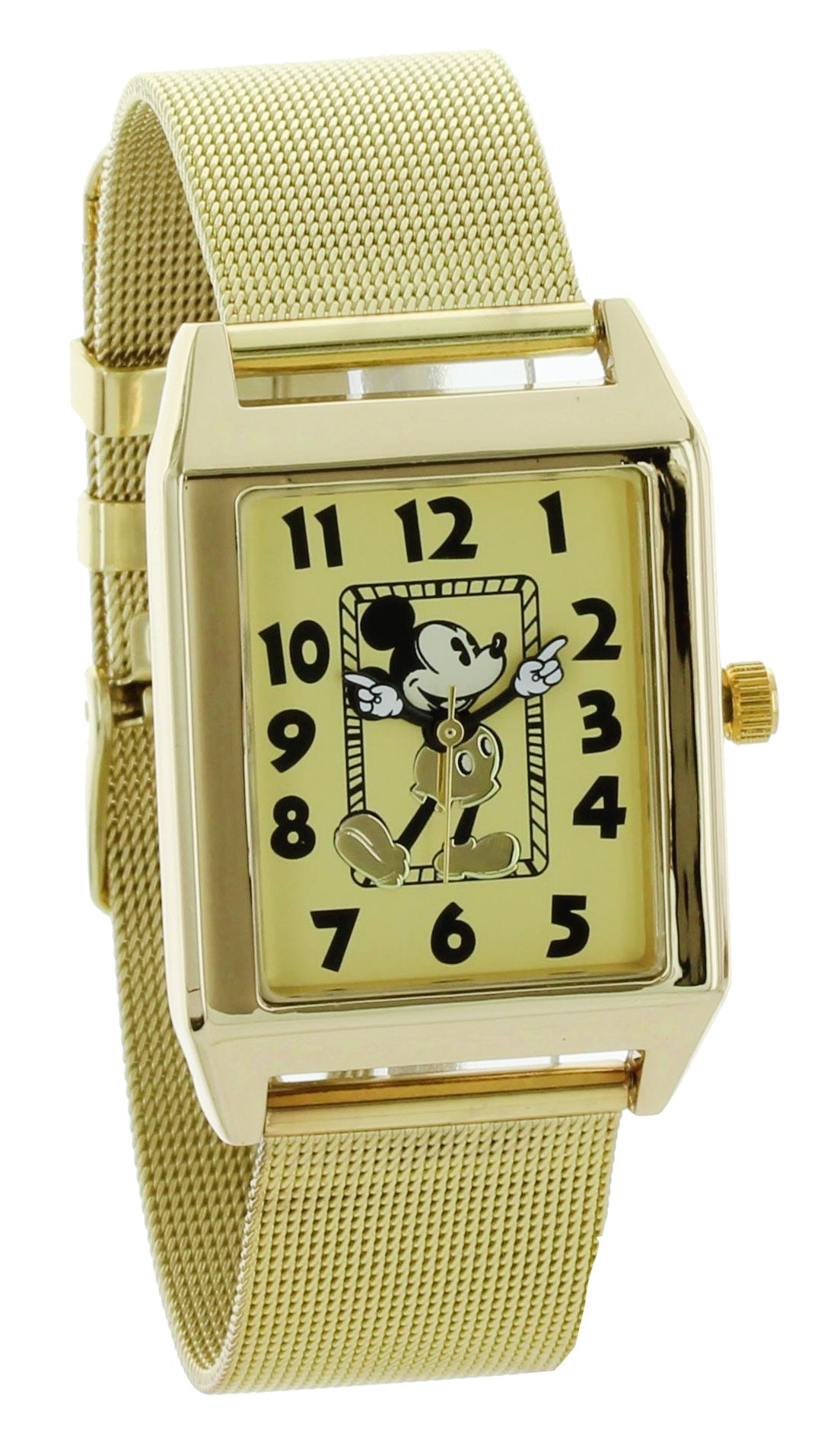 Model: Disney Rectangle Mickey Mouse Watch with Metal Mesh Band