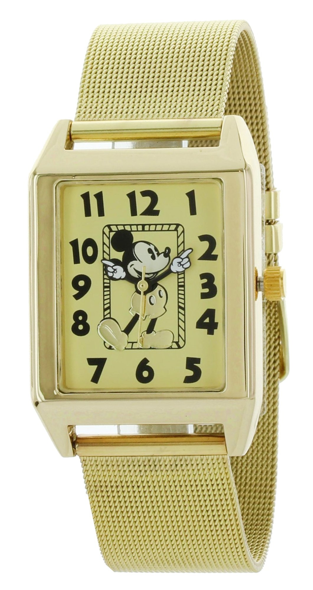 Model: Disney Rectangle Mickey Mouse Watch with Metal Mesh Band