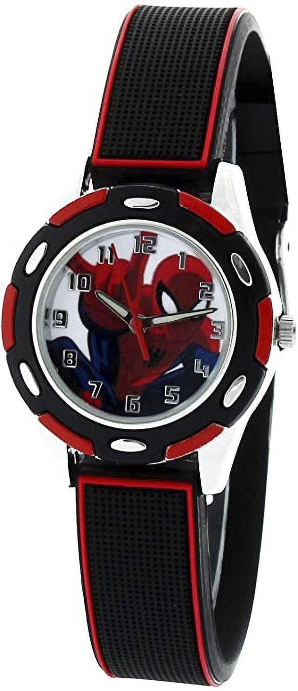 Model: Disney Spider Man Watch with Black And Red Case And Rubber Strap