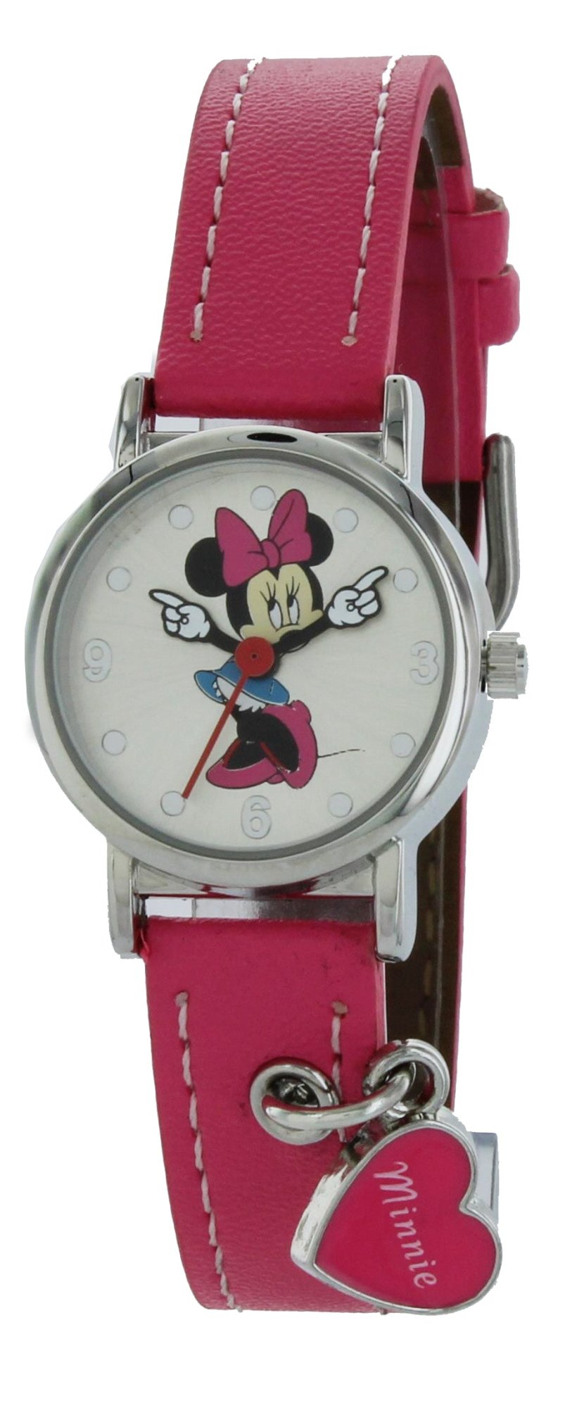 Model: Girls Disney Minnie Mouse Watch with Pink Strap and Heart Charm
