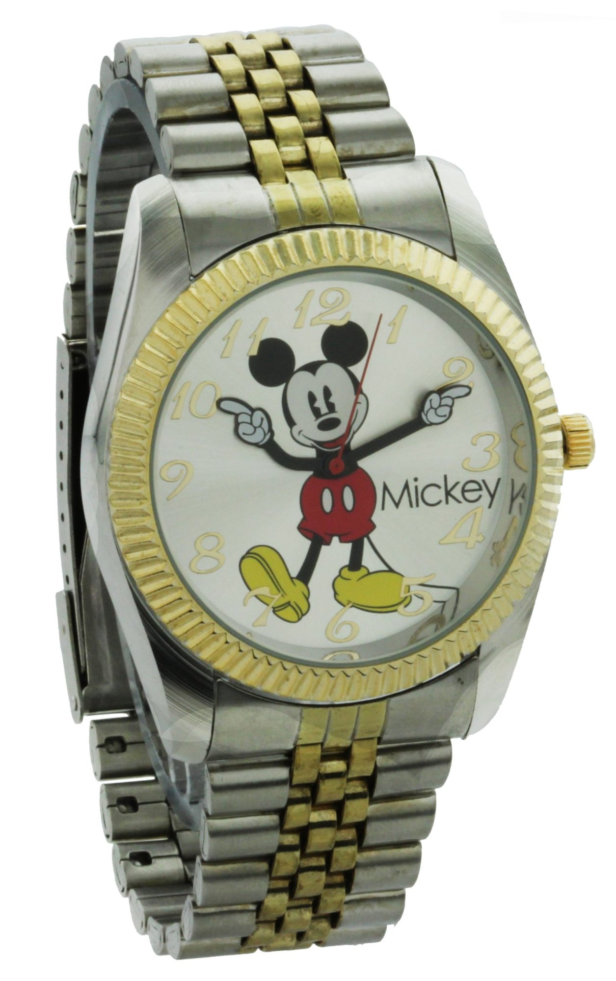 Model: Jumbo Mickey Mouse 'Moving Hands' Watch with Gold & Silver Bracelet