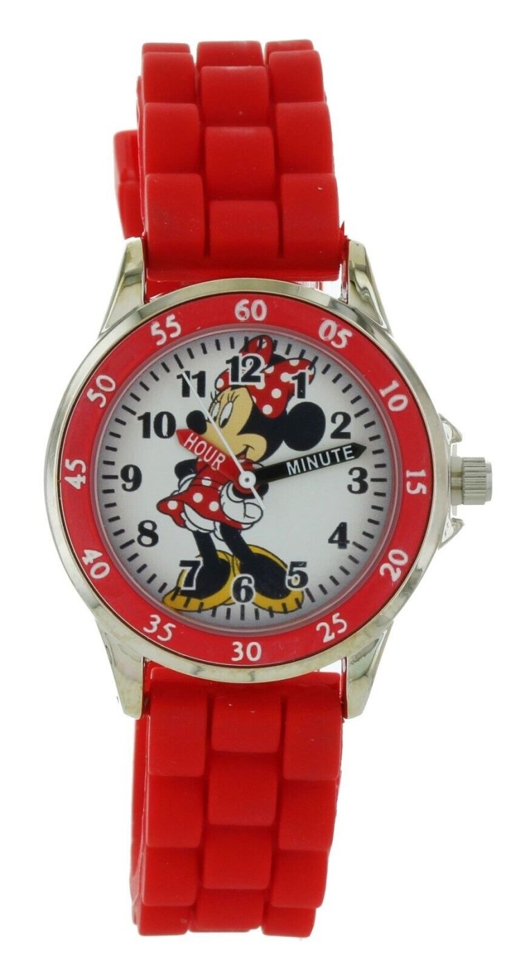 Model: Kids Disney Minnie Mouse Time Teacher Watch with Red Silicon Strap