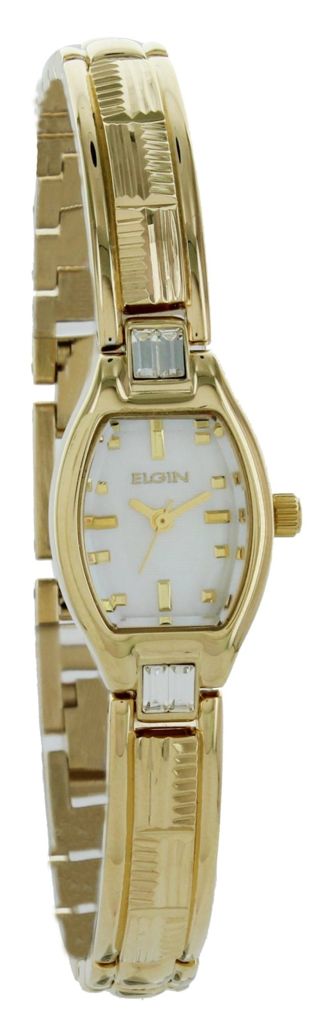 Model: Ladies Elgin Watch with Diamond Cut Half Bangle Bracelet