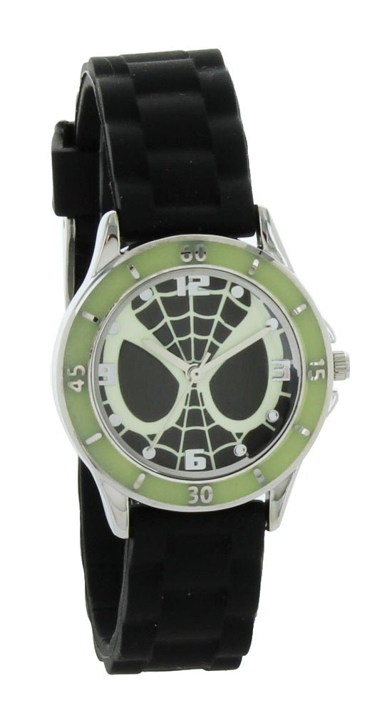 Model: Marvel Glow-in-The-Dark Spider-Man Watch with Black Silicone Band