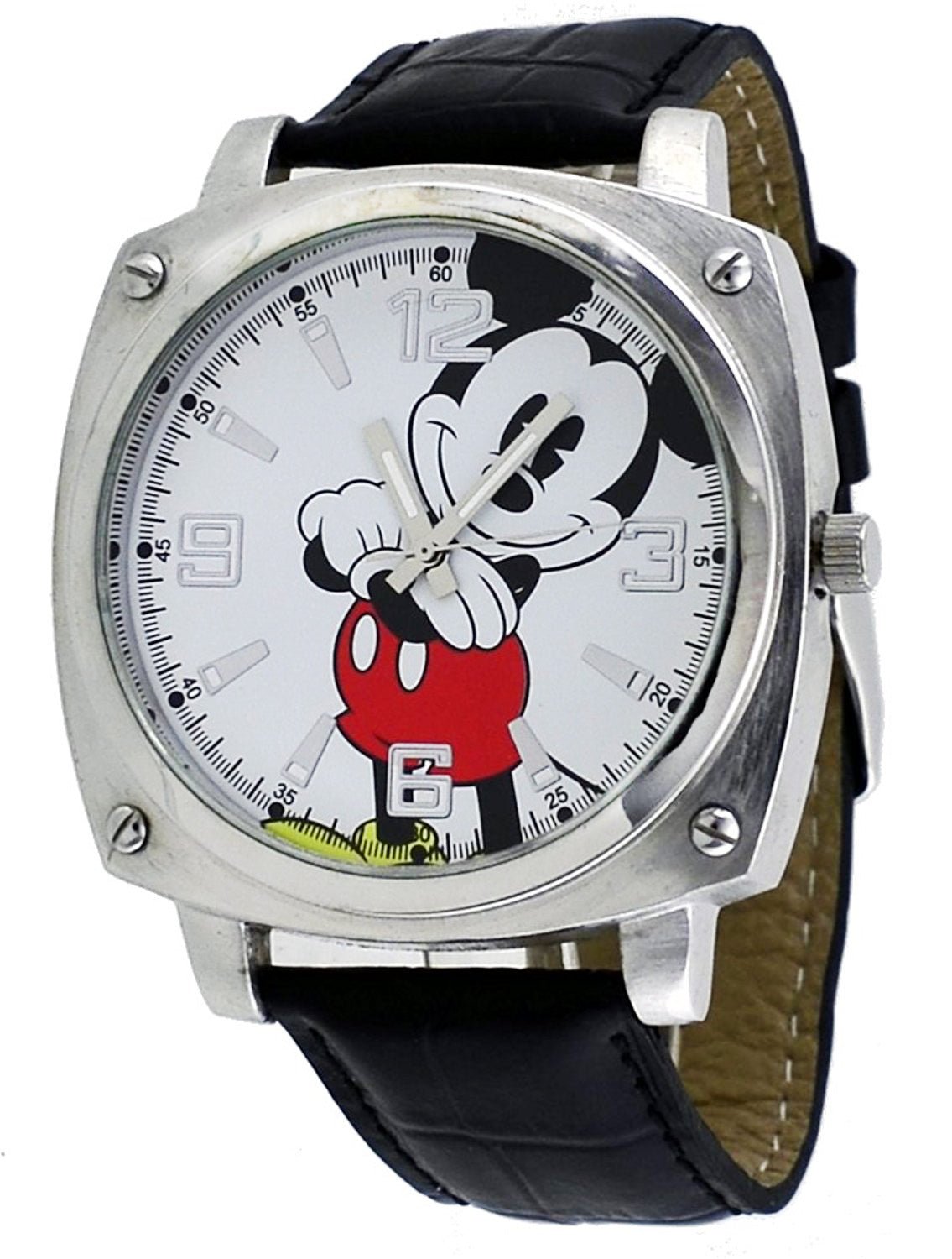 Model: Men's Disney Jumbo Mickey Mouse Analog Watch with Black Strap