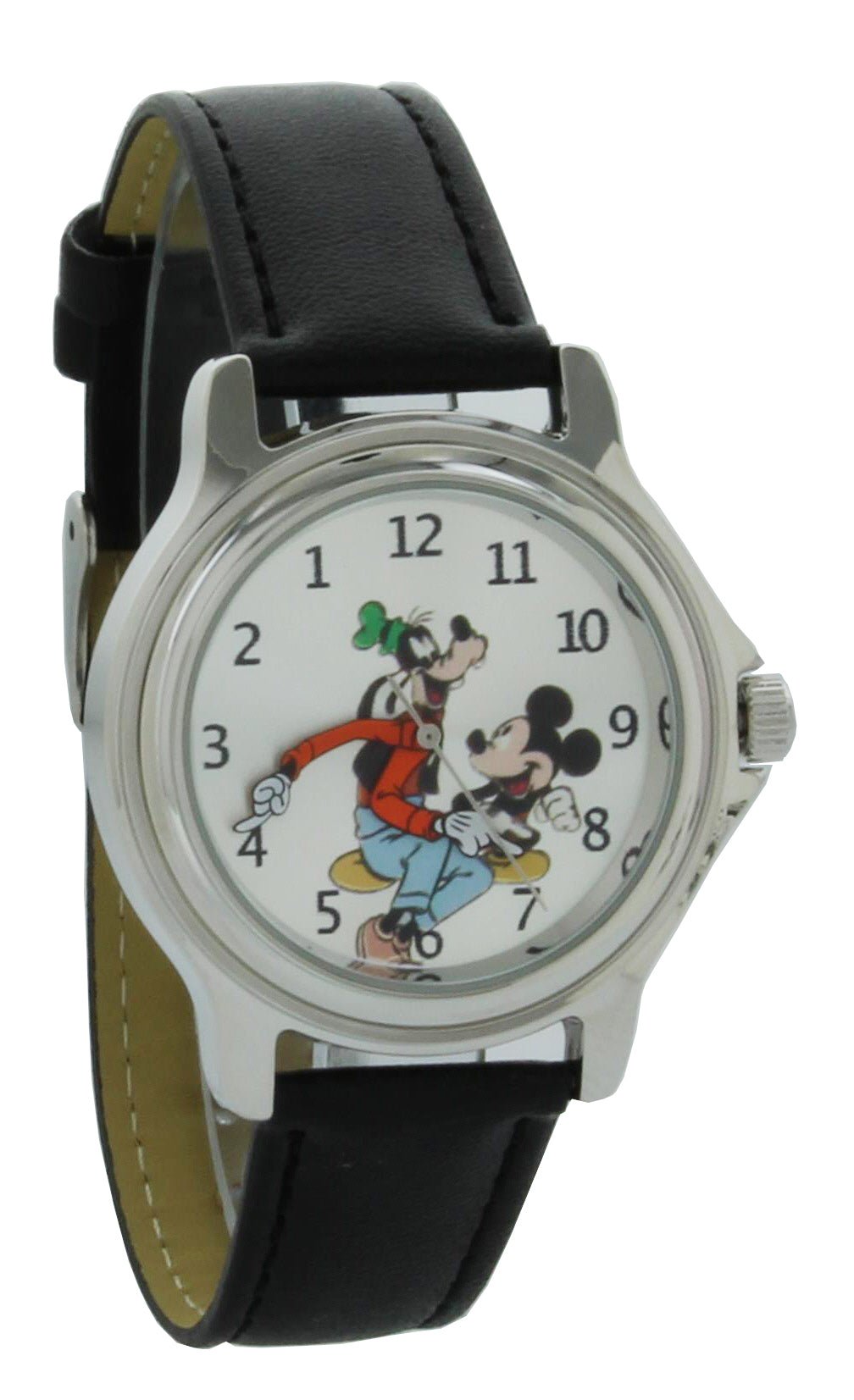 Model: Vintage Style Backward Ticking Watch with Goofy and Micky Mouse