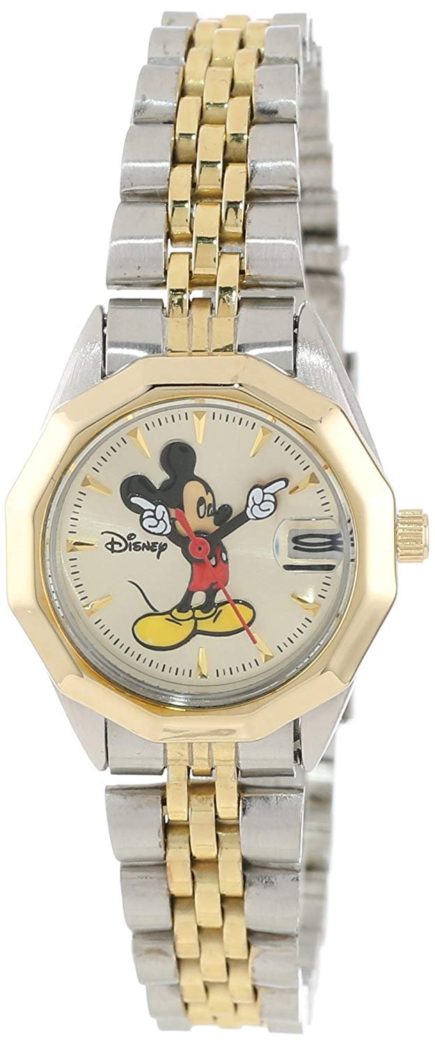 Model: Women's Disney Mickey Mouse Watch with Classic 'Moving Hands' and Two-Tone Bracelet