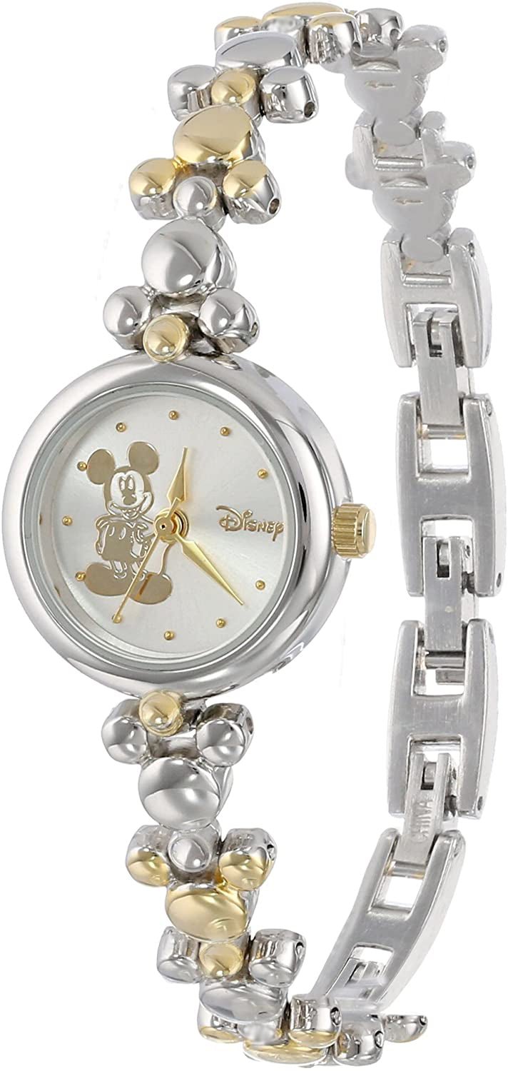 Model: Women's Disney Mickey Mouse Watch with Elegant Thin Two Tone Bracelet