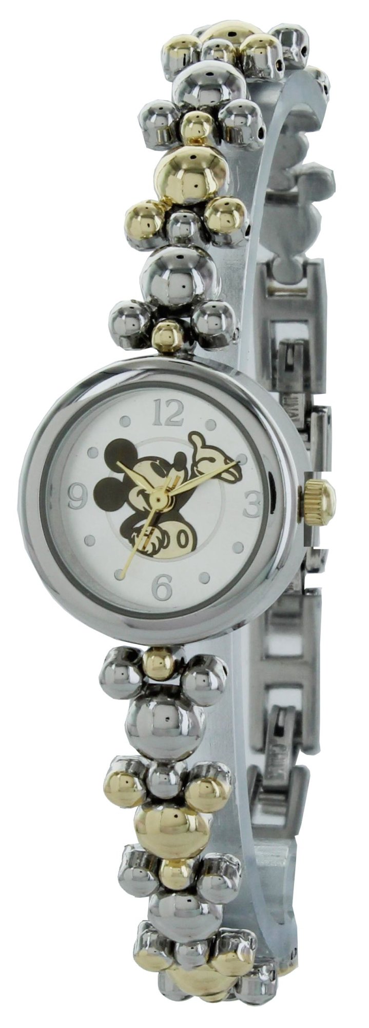 Model: Women's Disney Mickey Mouse Watch with Thin and Elegant Two Tone Bracelet