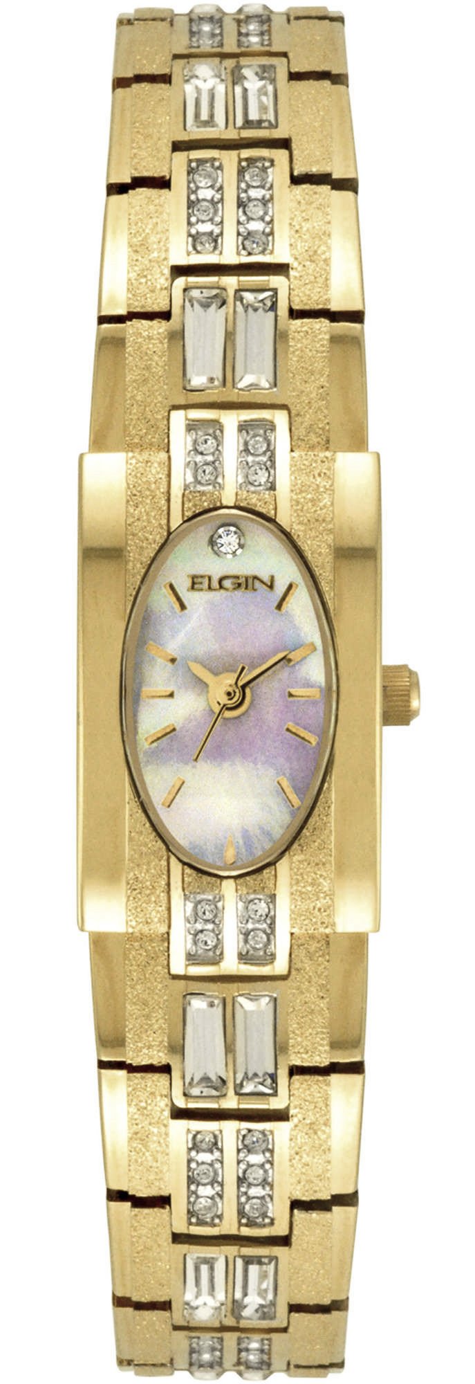 Model: Elgin Women's Gold Stainless Steel Watch With Swarovski Crystals EG713